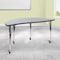 Flash Furniture Half Round 30 W, 60 L, 30 H, Chrome, Laminate, Particleboard, Steel, Grey XU-A60-HCIRC-GY-T-A-CAS-GG - alternate 1